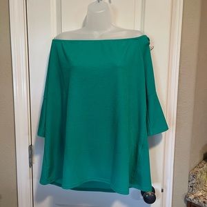 Bare Anthology Teal Off-Shoulder Blouse
